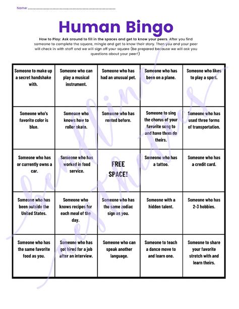 Human Bingo .
